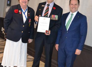 Castle Hill & District RSL Sub-Branch Presentation of Lifetime Award to Mal Botfield 