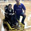 Lachy with his new wheels - PowerChair Round @ Hills United Football Club